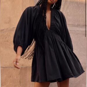Free People | For The Moment Mini Dress Black NWT Small OB1710396